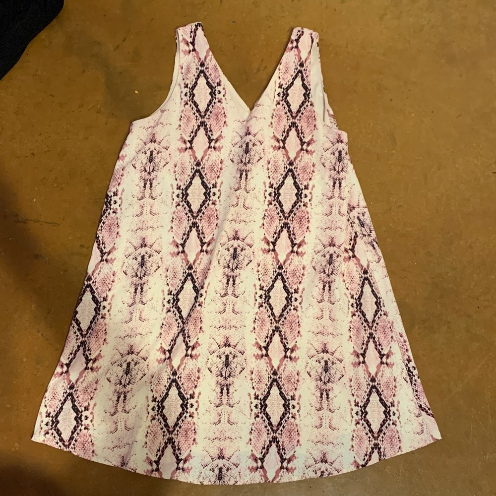 She + Sky Pink Snake-Print A-Line Dress